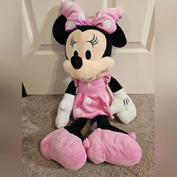 Disney Minnie Mouse Plush 26" Blk/Pink - Picture 1 of 8